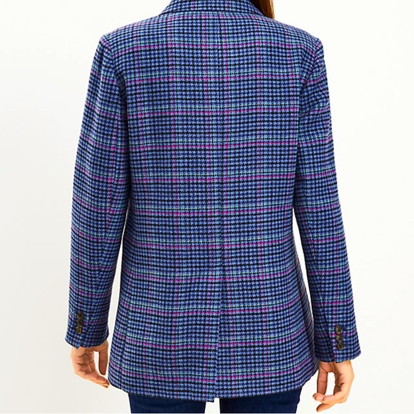 NWT LOFT Size 2 Petite Houndstooth Structured Double
Breasted Blazer - Picture 2 of 7